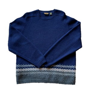 Oxford Fulham Men’s Large Navy Wool Crew Neck Sweater